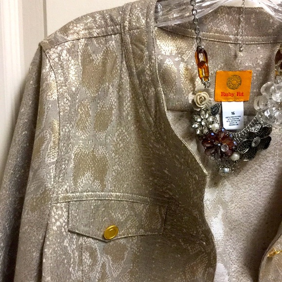 Gold Snake-Print Jean Style Jacket - Picture 4 of 11